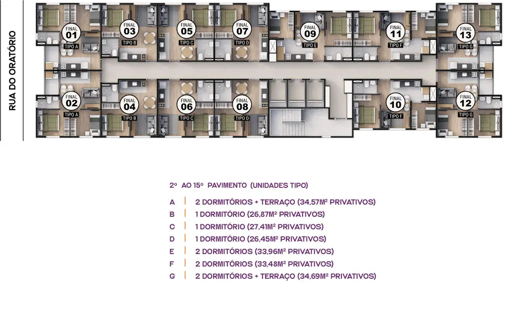 Smart House Mooca - IMPLANTAÇÃO - 2º AO 15º PAVIMENTO