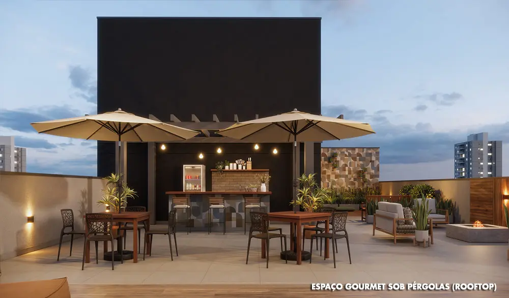 Smart House Mooca - ESPAÇO GOURMET SOB PÉRGOLAS (ROOFTOP)